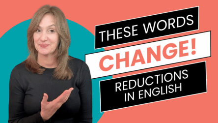 Keenyn Rhodes beside the words “These Words Change! Reductions in English.”